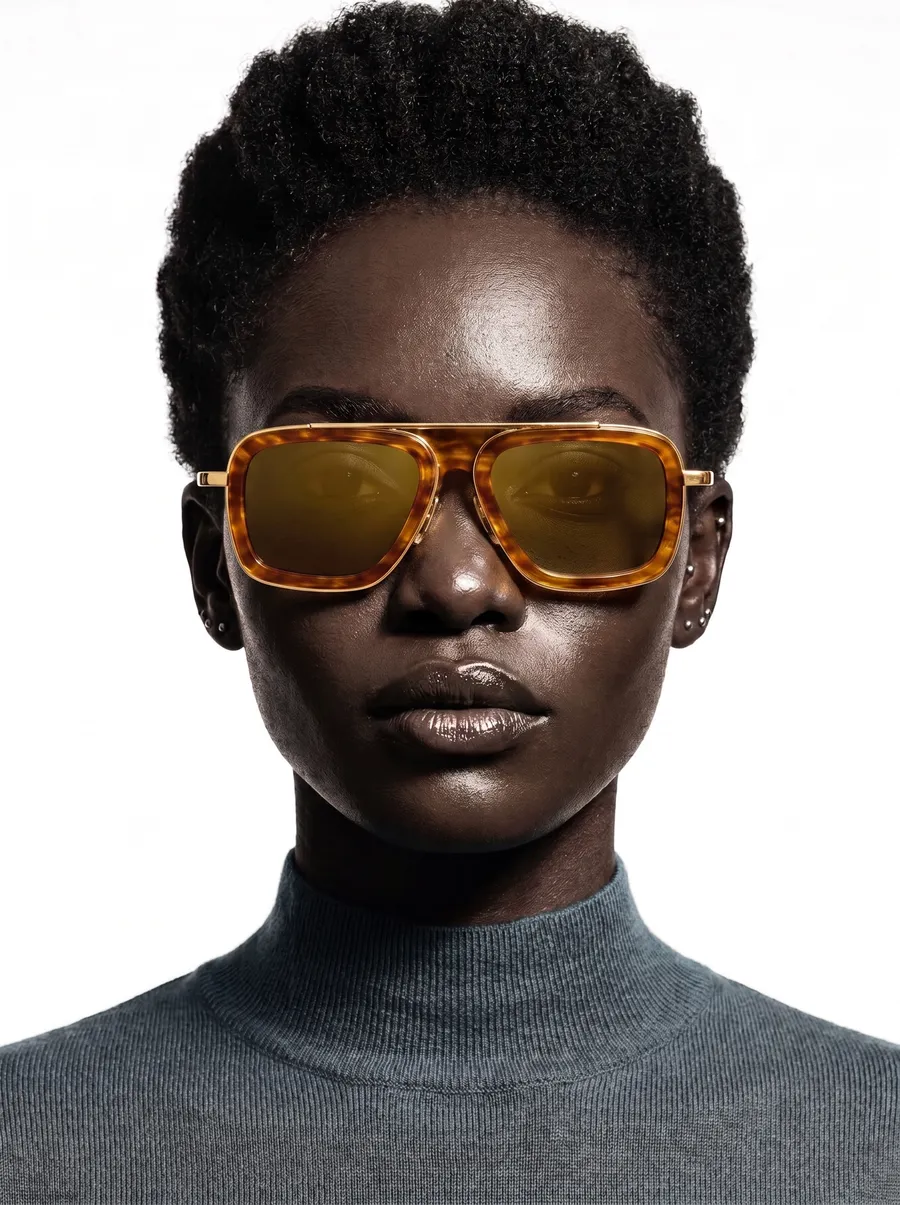 Portrait avec les lunettes MUTA ambre
