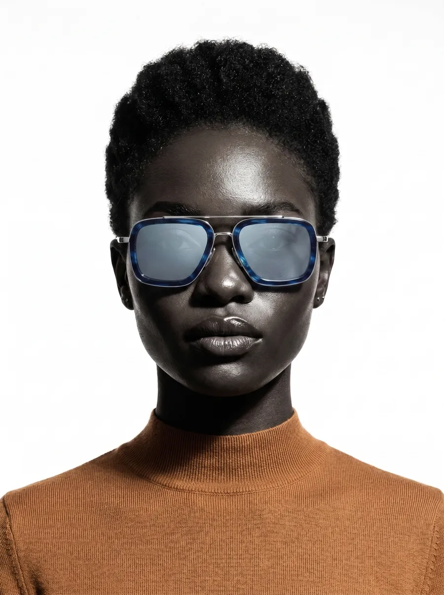 Portrait avec les lunettes MUTA bleu