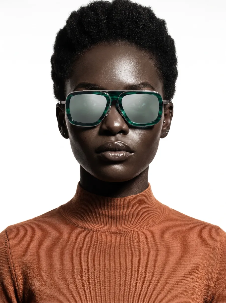 Portrait avec les lunettes MUTA vert